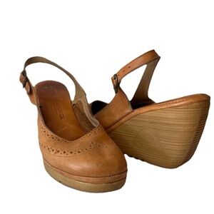 Vintage Cherokee Of California Buckle Closed Toe Boho Wedge Sandals Size 9